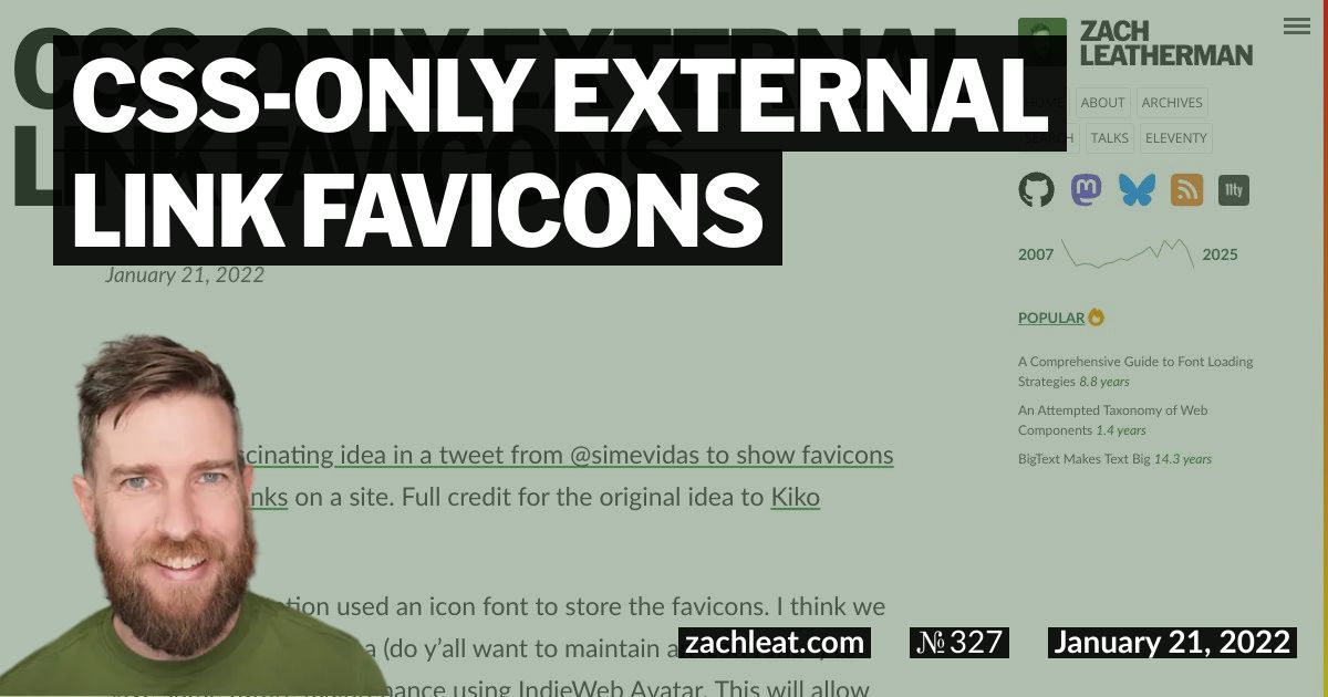 CSS-only External Link Favicons